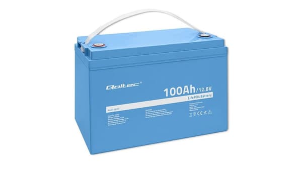 Qoltec LiFePO4 Litiumjärnfosfatbatteri | 12.8V | 100Ah | 1280Wh | BMS