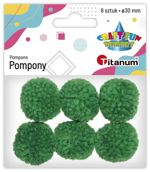 Pomponit 3cm vihreä 6kpl