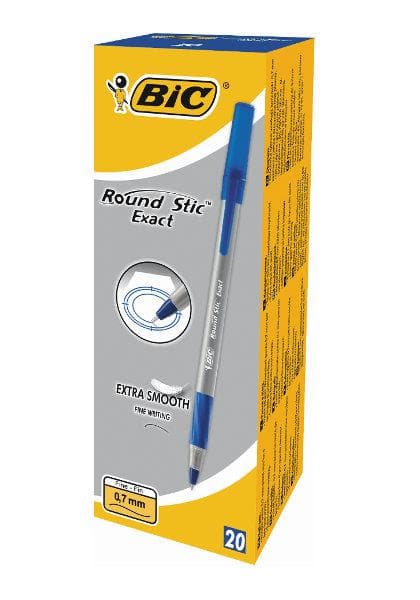 Lang beskrivelse BiC Round Stick Exact blå p20. BIC (pris pr. 1 stk)