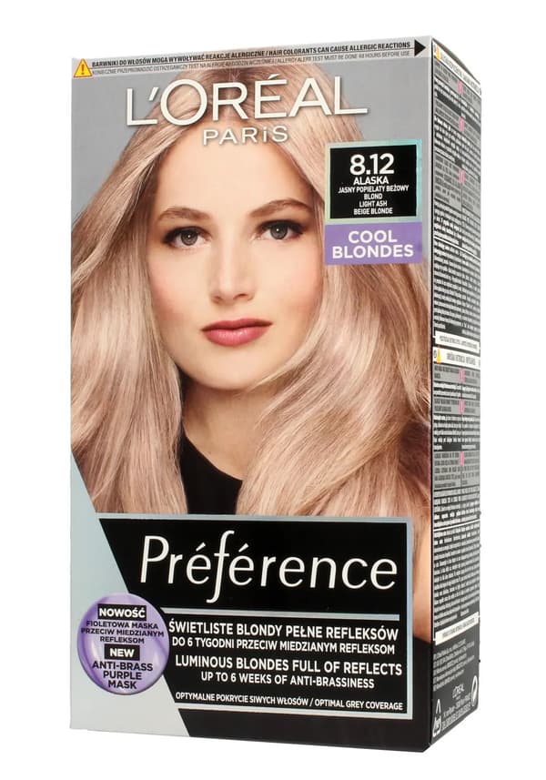 L'Oreal Professionnel Preference Hårfarve 8.12 Alaska - Lys Ask Marengs Blond 1stk.