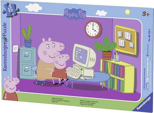 Ravensburger Puslespil 15 Peppa ved computeren 061235
