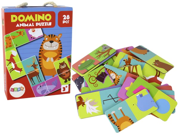 Logiikkapeli Kaksipuolinen Domino Eläinpalapeli 10cm x 5cm 28 Palaa.