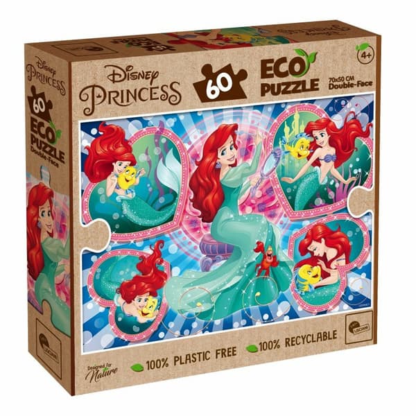 Lisciani LISCIANI DISNEY ECO DUBBELSIDIGT PUSSEL MALA SJÖJUNGFRU 60 BITAR.