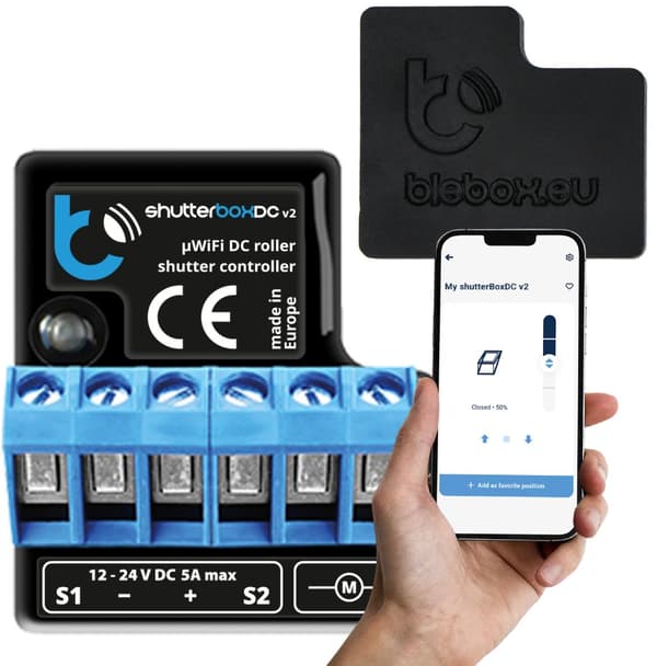 Shutterboxdc v2 Blebox rullegardin kontrolmodul