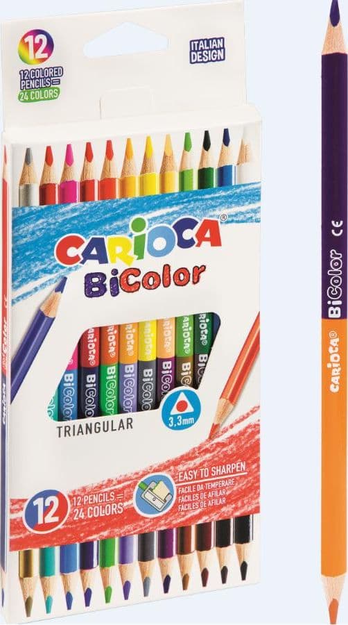 Carioca Trekantede blyanter BiColor 12/24 CARIOCA
