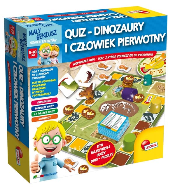 Lisciani Maly Genius, Quiz - Dinosaurier och Urmänniskan - P54374