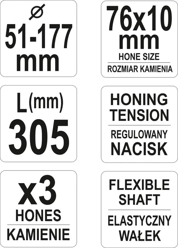 HONER TIL CYLINDRE 51-177mm