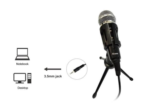 Equip skrivbordsmikrofon+justerbar 3,5 mm minijack