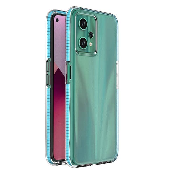 Spring Case för Realme 9 Pro Silikonskal med ram ljusblå