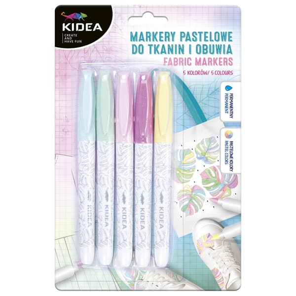 Tuscher til sko og pastelfarvede tekstiler 5 farver KIDEA