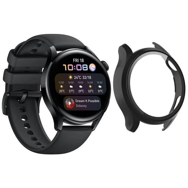 Strado etui 2i1 med glas til Huawei Watch GT 2 PRO (Sort) universal