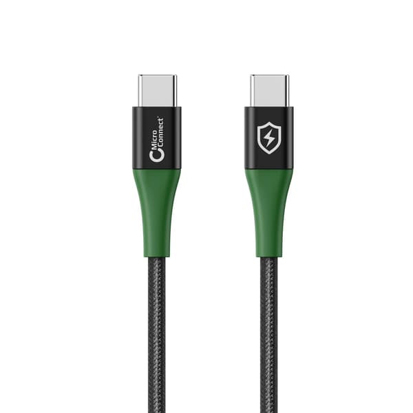 MicroConnect Smart Charge USB-C - USB-C -kaapeli 1m musta/vihreä Smart Charge USB-C - USB-C -kaapeli 1m musta/vihreä