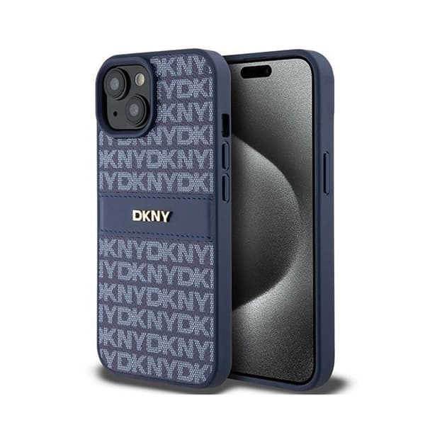 DKNY DKHCP15SPRTHSLB iPhone 15/14/13 6.1\" blå/blå hardcase Læder Mono Stribe & Metal Logo