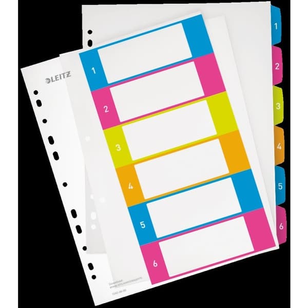 Leitz Register A4 WOW, printbar 1-6 (10K395B)