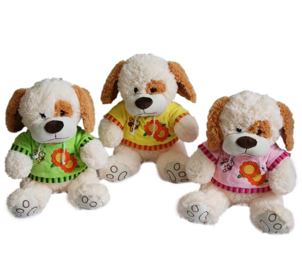 Hund i bluse 3farver 30cm 129130