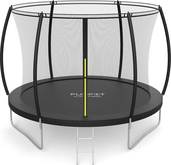 Funfit Premium Trädgårdstrampolin för barn 252 cm (8FT) med innät och stege