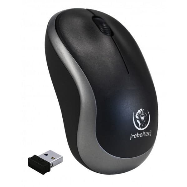 REBELTEC METEOR SØLV/SORT TRÅDLØS USB-MUS