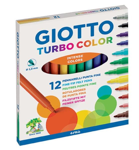 Turbo Color -kynät 12 väriä GIOTTO