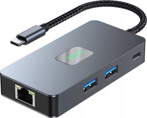 Adapter USB C (7i1) HDMI USB SD/TF RJ45 (2500 Mbps) PD