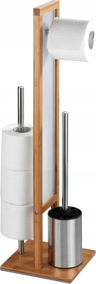 Wenko Teline wc-paperille ja wc-harjalle RIVALTA, 3in1, bambu, WENKO