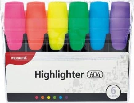 Highlighter 604 sæt med 6 farver MONAMI