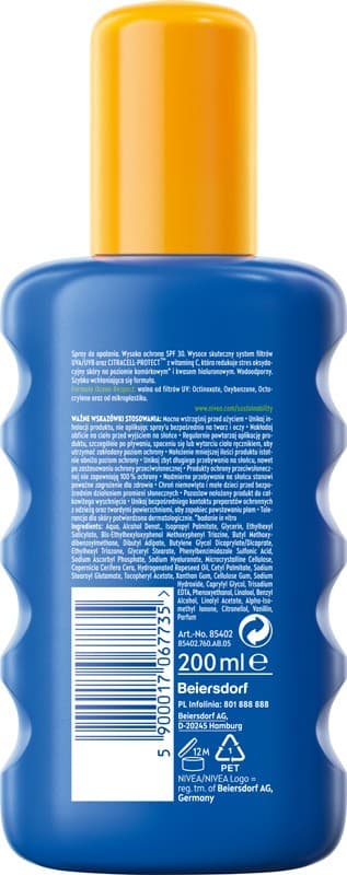 Nivea Sun Sun Protect&Moisture Spray Lotion SPF30 200ml
