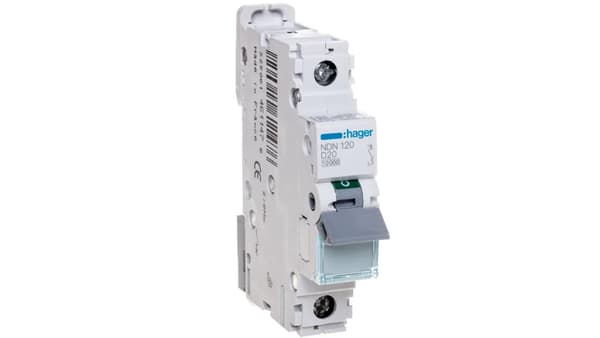 Hager Personskyddsbrytare 1P D 20A 10kA AC (NDN120)