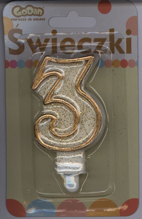 GoDan Jatka nummer med guldkant och glitter - 3 - 1 st universal