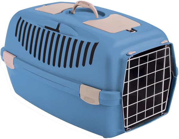 Transportbur Gulliver 3 med metalldörr 61x40x38cm blå