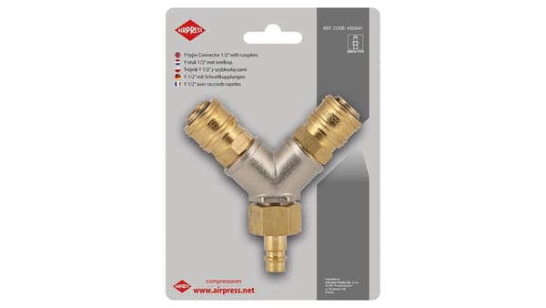 T-STYKKE Y 1/2\" med AIRPRESS lynkoblinger