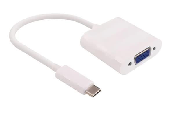 MicroConnect USB-C till VGA-adapter 0,2 m Max. 1920x1080p@60Hz Vit, stöder Windows 10