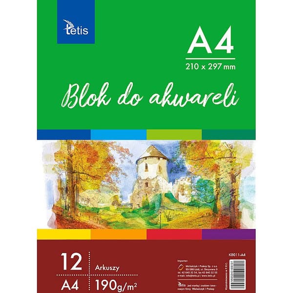 Akvarellblock A4 12 ark KB011-A4