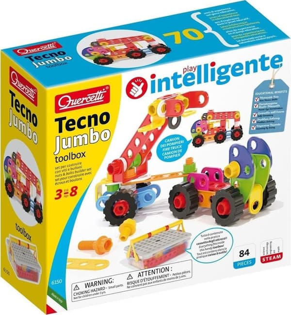 Quercetti Tecno Jumbo verktygslåda 84el 6150 QUERCETTI