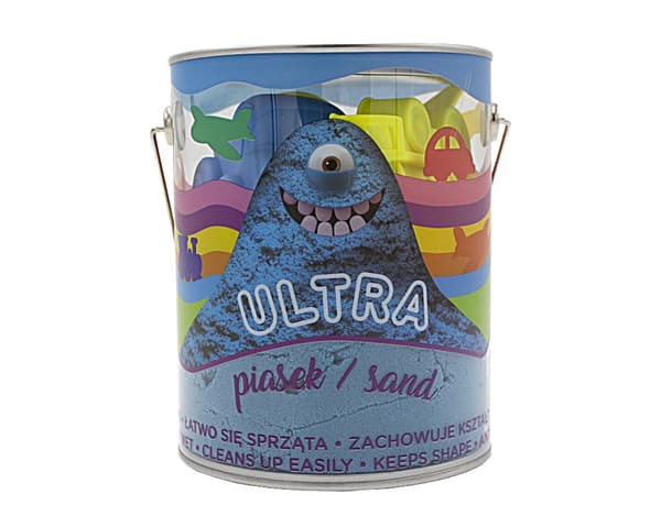 EPEE Ultra Sand dåse 900g Blå + 4 formkøretøjer + 2 værktøjer 092578