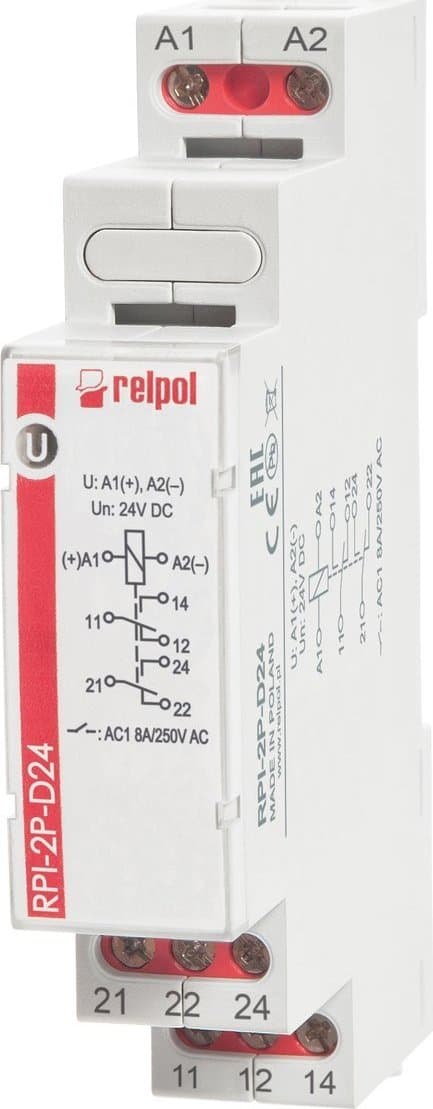 Magnetventiltransmitter 2P 8A 24V AC AgSno2 RPI-2P-A24 863364