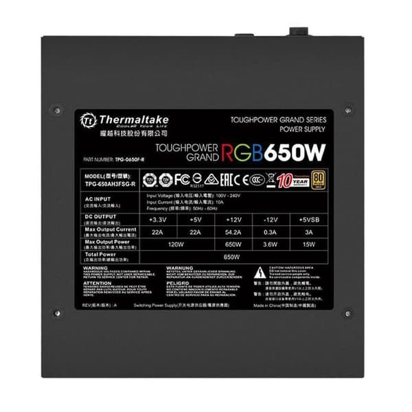 THERMALTAKE 650W PC Strømforsyning PS-TPG-0650FPCGEU-R
