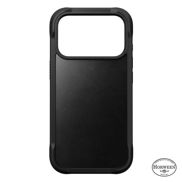Nomad Modern lædercover, sort (Horween) - iPhone 17 Pro