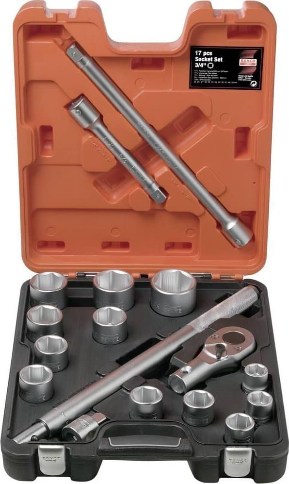 BAHCO Toppe 3/4” + tilbehørssæt SLX 17