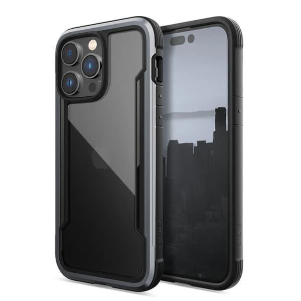 Raptic X-Doria Shield -panssarikuori iPhone 14 Pro Max -puhelimelle, musta