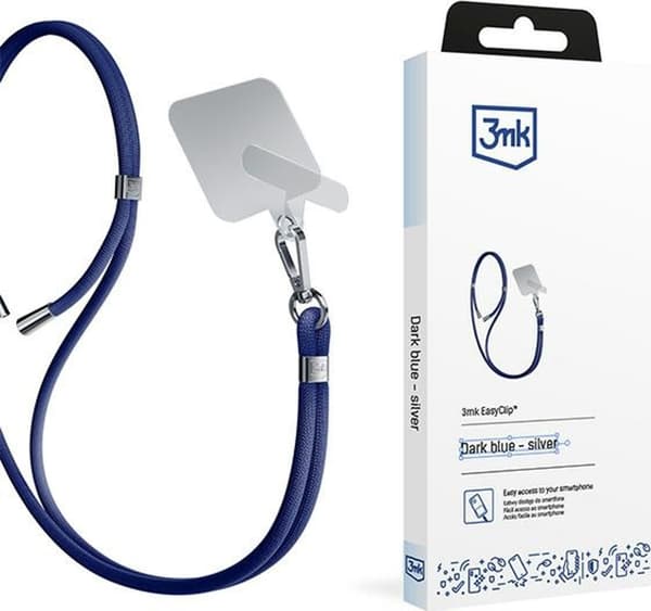 3MK EasyClip Mørkeblå sølv telefon snor