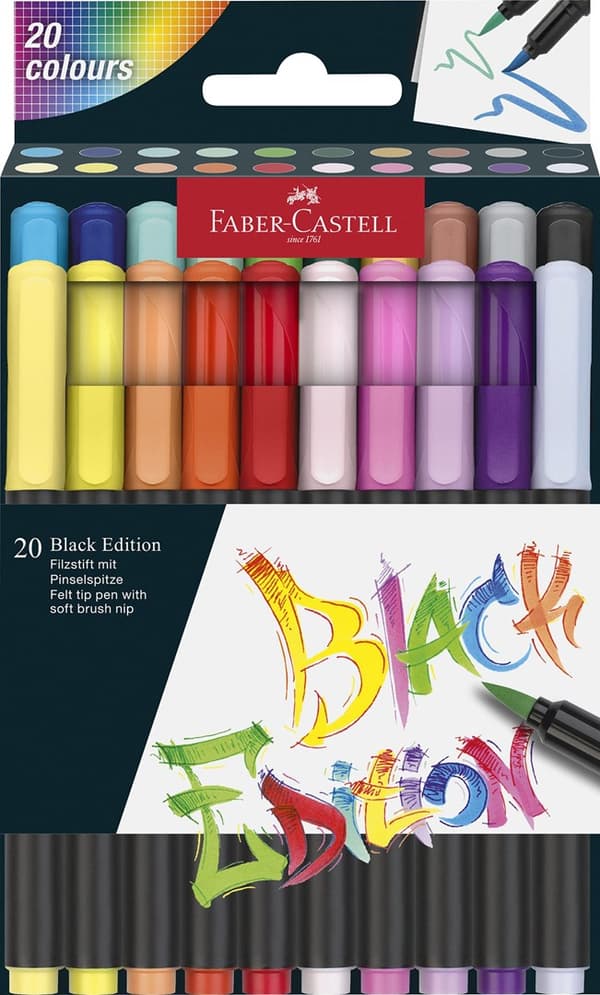 Pennor Black Edition 20 färger