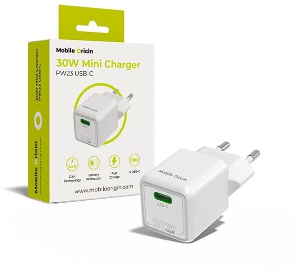 Mobile Origin 30W minilaturi PW23 - USB-C