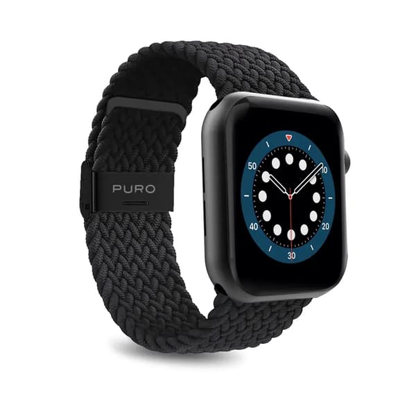 Puro Braided Strap PURO Loop Band Apple Watch 42/44mm (musta)
