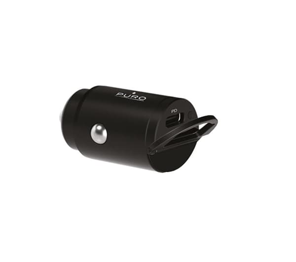 PURO Mini Bil Hurtigoplader - Bilbatterioplader 1 x USB-C Power Delivery 20W (Sort)