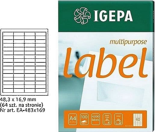 Mondi A4 IGEPA ETIKETTER 48,3 X 16,9 MM VIT (100)