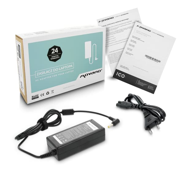Movano 19v 3.42a (5.5x1.7) 65W strømforsyning til Acer, Packard Bell