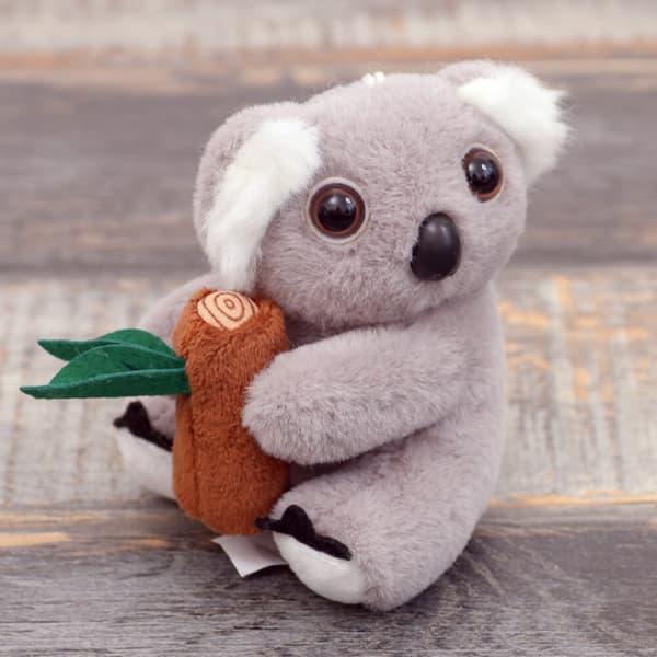 Pehmo Koala Avaimenperä Oksalla Harmaa Karabiini Kulta 12cm