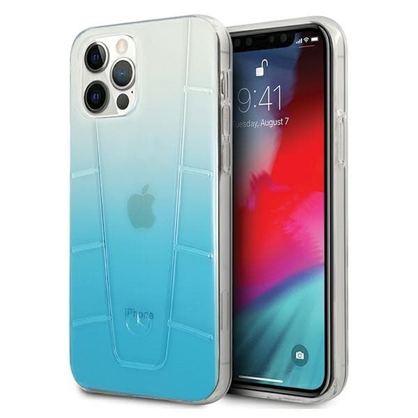Mercedes Transparent Line Cover til iPhone 12 / iPhone 12 Pro - Blå