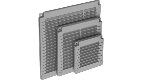 Ventilationsgaller med tätningar AirRoxy 200x200 grå