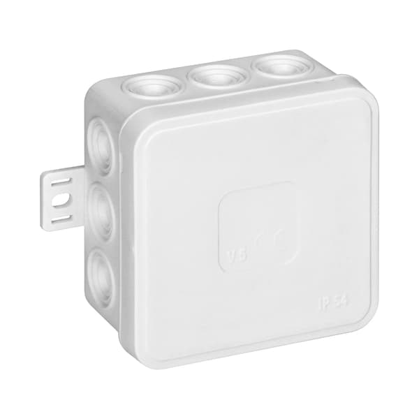 Kapsling CLICK, IP54, 12 genomföringar, 75x75x41mm, vit